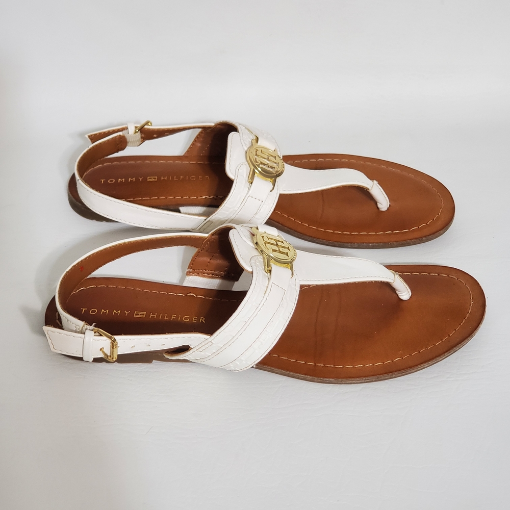 Tommy Hilfiger Women's White Sandals - Picture 5 of 9